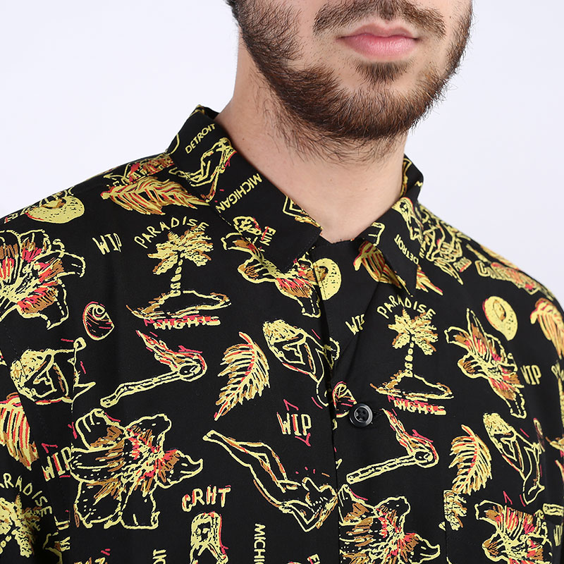 Мужская рубашка Carhartt WIP S/S Paradise Shirt (I027530-yellow)  - цена, описание, фото 2